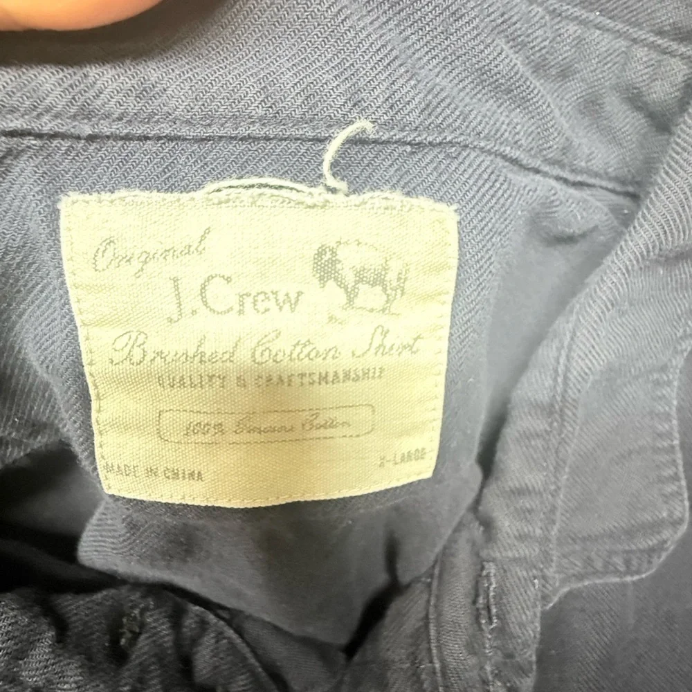 J. Crew Dark Blue Casual Button-Down Shirt Size XL